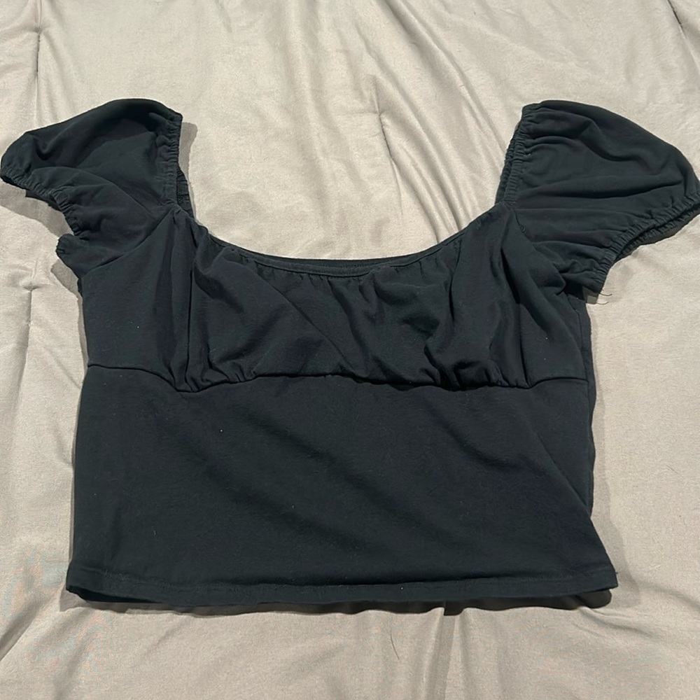 Stretch cotton crop top